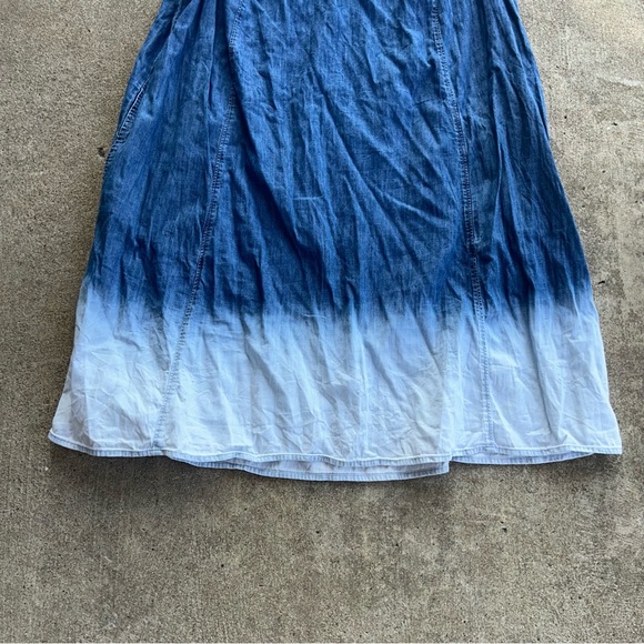 J. Jill Blue White Ombre Dip Dye Denim Dress XL - Picture 6 of 9